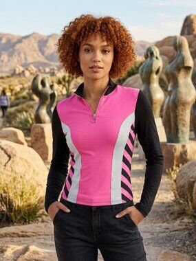 Black/ White/ Pink Longsleeve Top